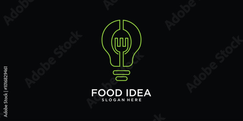 Creative food idea logo design with modern concept vector