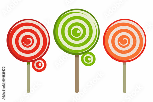 Sweet candy lollipop cartoon style