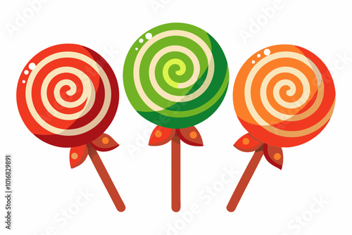 Sweet candy lollipop cartoon style