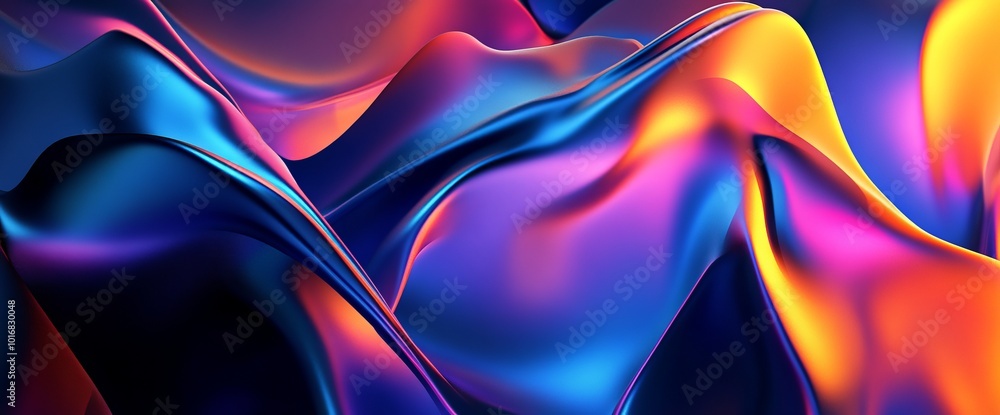Colorful Abstract Background with Twisted Ribbon Shapes. AI generated illustration Colorful Abstract Background with Twisted Ribbon Shapes. AI generated illustration