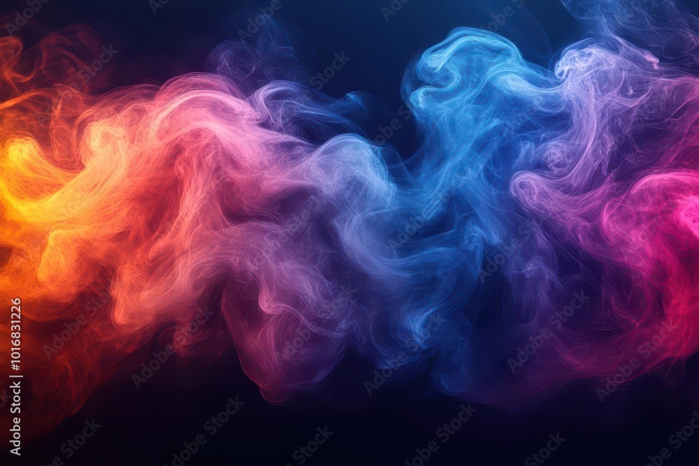 ethereal smoke wisps dancing in darkness vibrant hues swirling and intertwining creating a mesmerizing abstract composition against a deep black backdrop ethereal smoke wisps dancing in darkness vibrant hues swirling and intertwining creating a mesmerizing abstract composition against a deep black backdrop