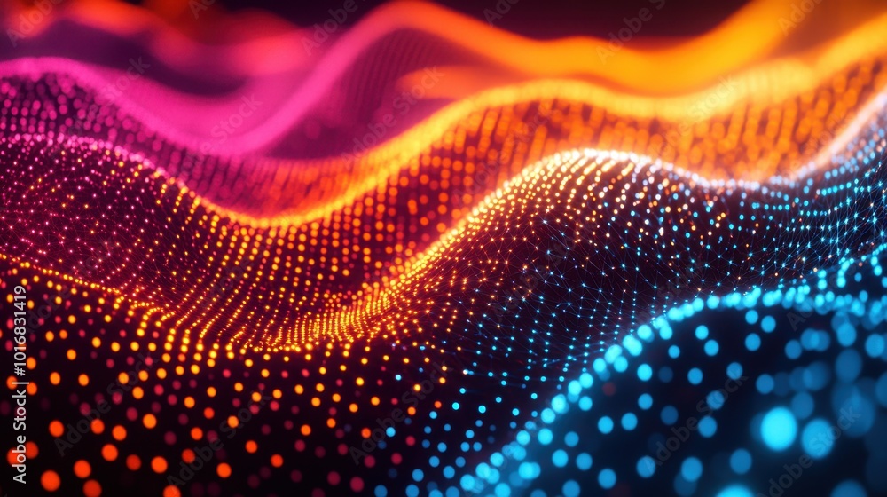 Colorful Digital Waves in Vibrant Design Colorful Digital Waves in Vibrant Design