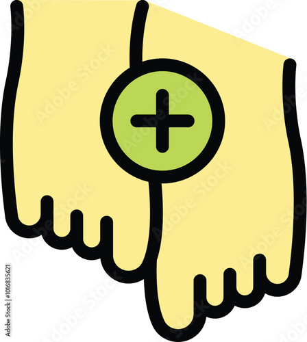 This simple icon depicts a pair of feet receiving medical treatment, making it ideal for healthcare and medical topics