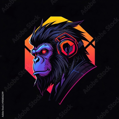 Gorilla Listening to Music photo