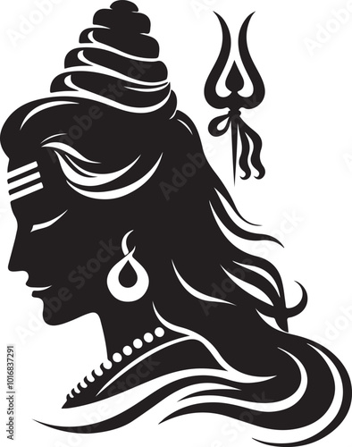 shiva vector silhouette