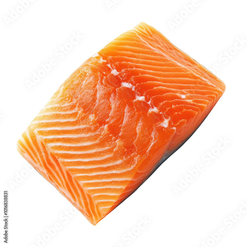 Fresh salmon fillet with vibrant orange color photo