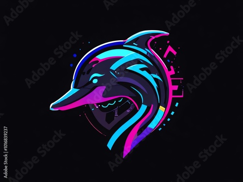 Neon Dolphin Logo photo