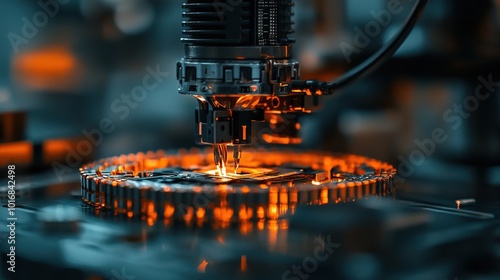 A close-up of a microcontroller being integrated into a robotic system 