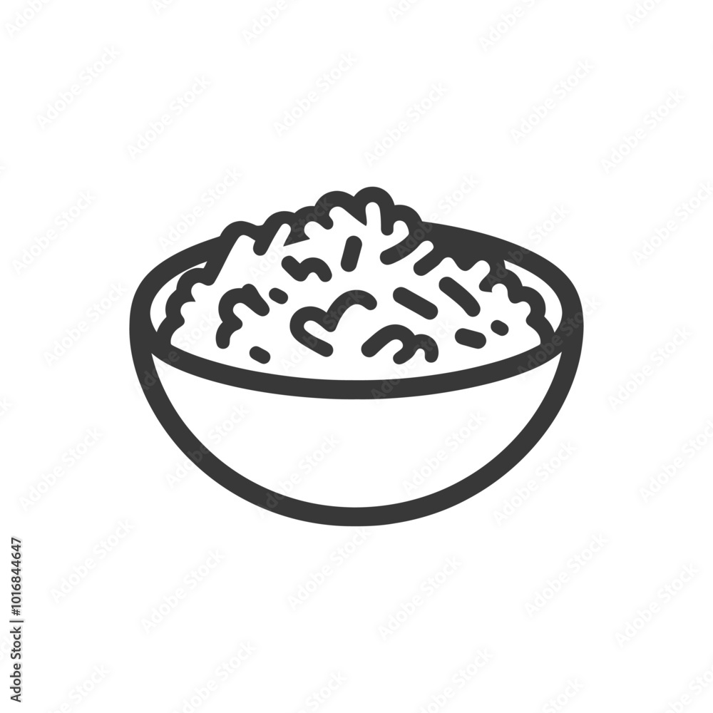 Line Drawing of a Bowl of Rice Line Drawing of a Bowl of Rice