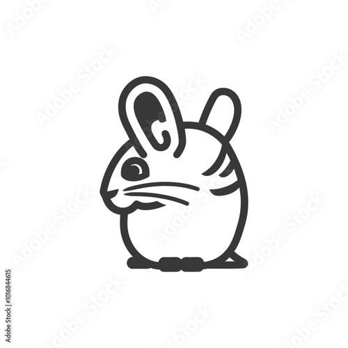 Line drawing of a cartoon chinchilla