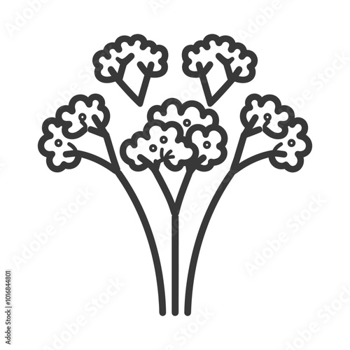 Line Drawing of a Bunch of Parsley