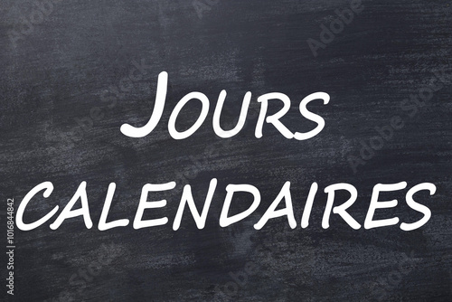 Jours calendaires tableau noir