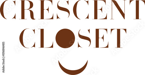 Minimalist crescent element symbolizing fashion logo named crescent Closet. Generative AI.