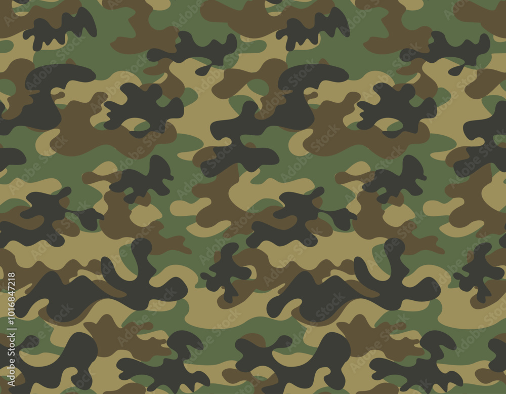classic camouflage background, seamless vector illustration, army pattern, urban fashion texture classic camouflage background, seamless vector illustration, army pattern, urban fashion texture