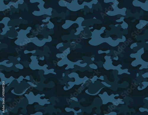 
Blue camouflage. Military camouflage, seamless vector stylish pattern