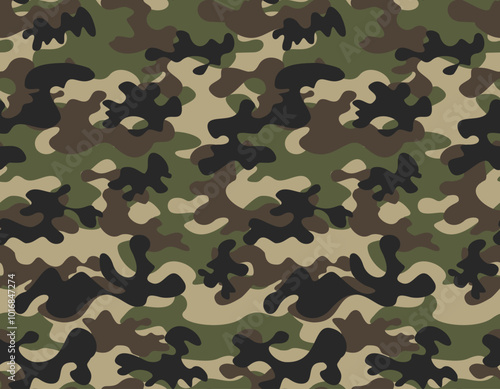
modern camouflage pattern, vector military background, seamless print illustration