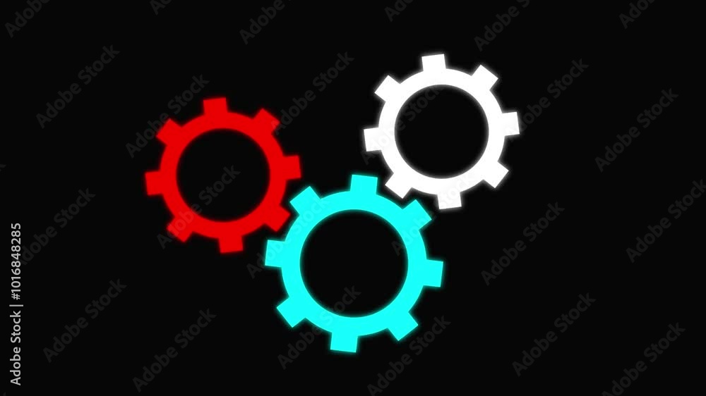 Rotating gears on transparent background. Rotating gears on transparent background.