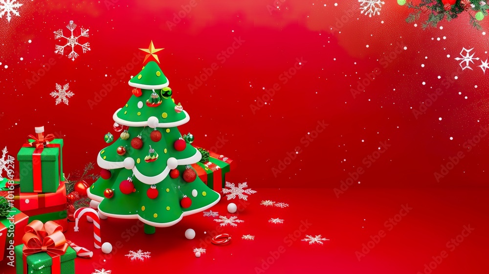 Green_and_red_Christmas_tree_Santa_Claus_gift_box Green_and_red_Christmas_tree_Santa_Claus_gift_box