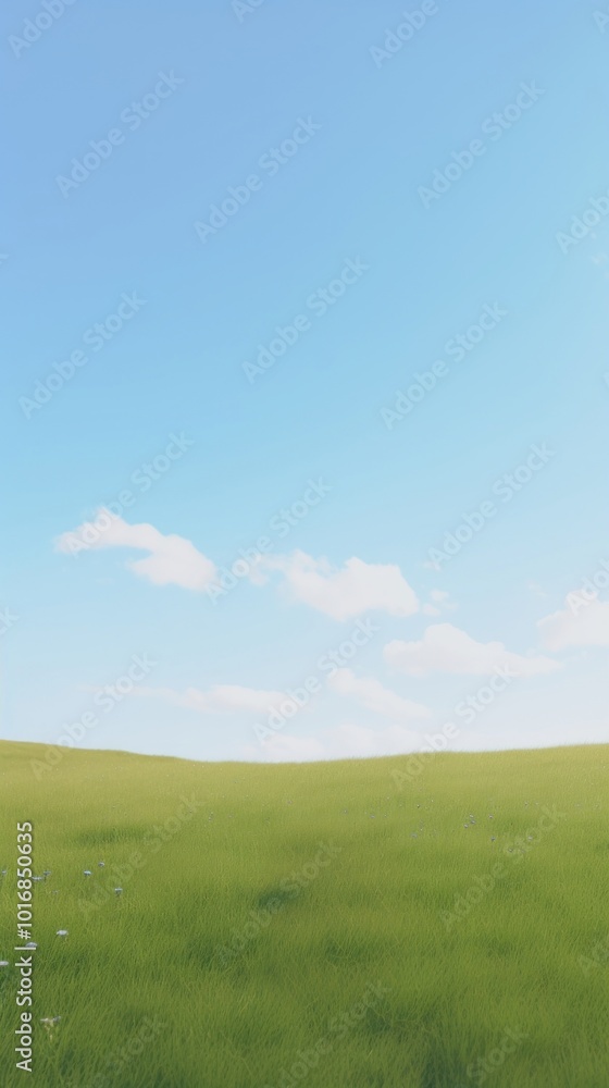 Fototapeta premium Meadow and little shepp outdoors horizon nature.