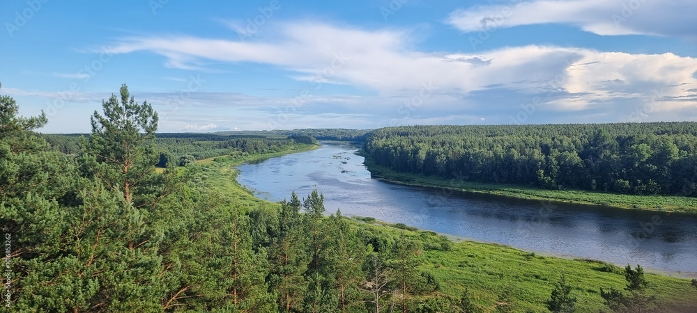 Beautiful view of the river Daugava in Daugavpils. Beautiful view of the river Daugava in Daugavpils.