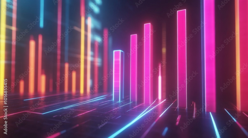 Colorful Abstract Digital Light Bars and Stripes