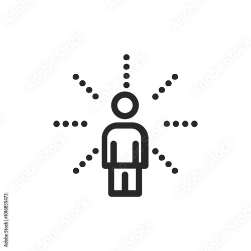 Psychology thin outline icon Human brain processes and consciously living personality traits. Vector illustration