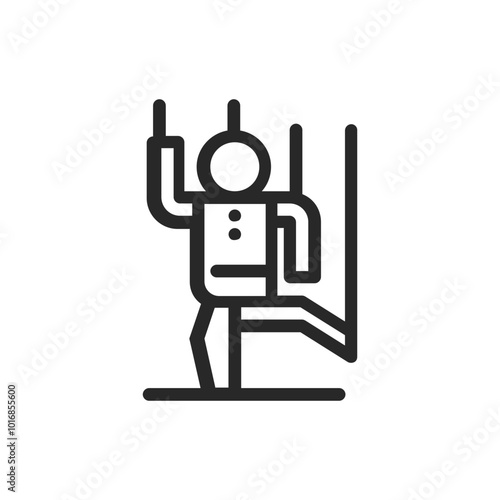 Psychology thin outline icon Human brain processes and consciously living personality traits. Vector illustration