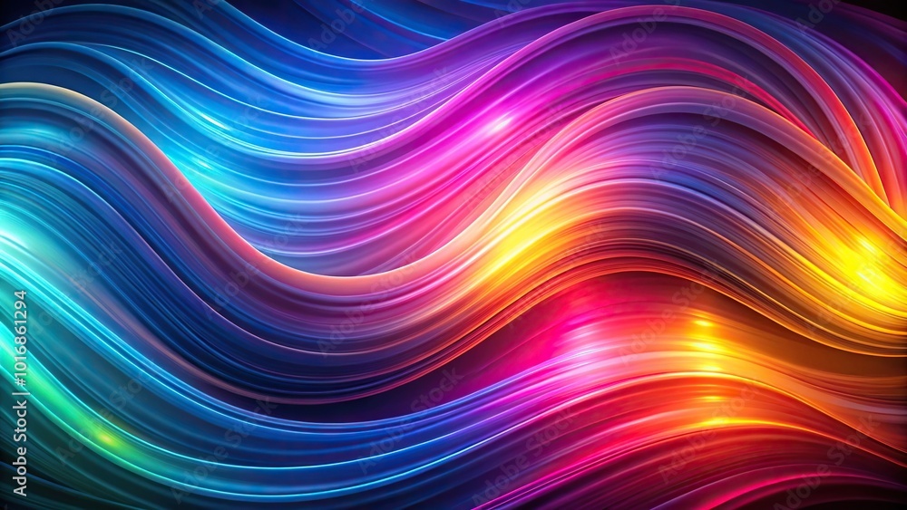abstract magical neon gradient swirling waves background Panoramic abstract magical neon gradient swirling waves background Panoramic
