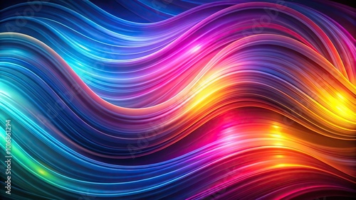 abstract magical neon gradient swirling waves background Panoramic