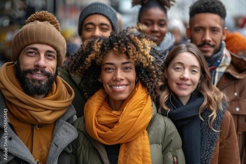 Diverse Middle-Aged Men and Women of Various Backgrounds Come Together to Support Charity Outside Donation Center