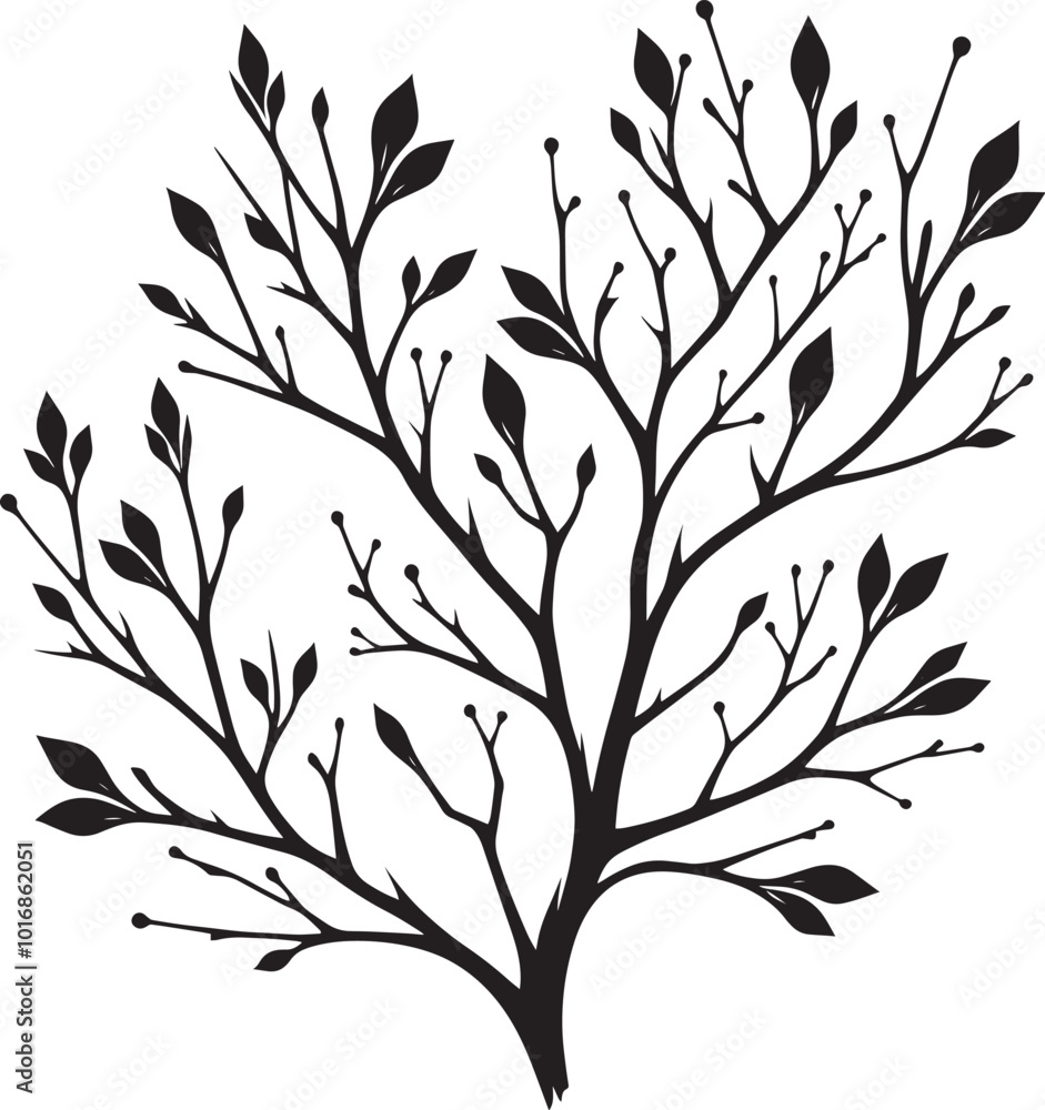 Beautiful Tree Branch silhouette vector illustration isolated on a white background Beautiful Tree Branch silhouette vector illustration isolated on a white background