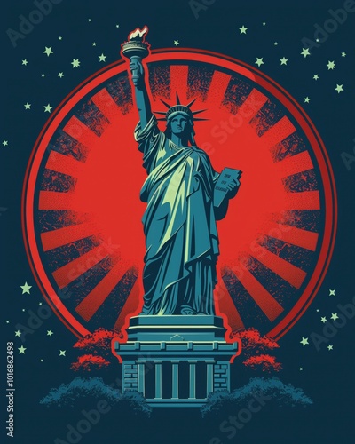 The Statue of Liberty stands tall, radiating Freedom and Hope to all who see it today