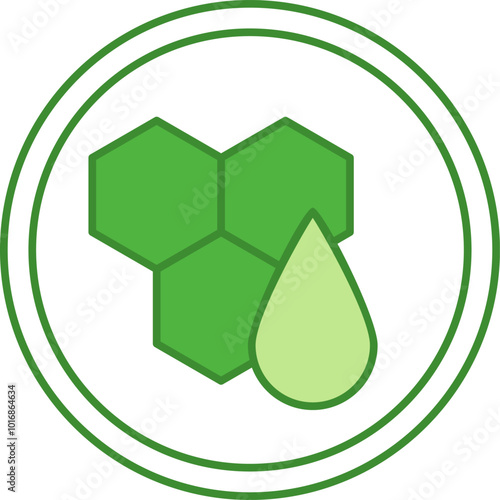 Green Label Ceramide. Vector Icon. Sticker For Cosmetic Packaging. Skin Care Concept