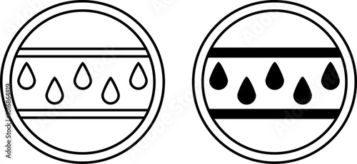 Labels Retains Moisture. Black and White Vector Icons. Sticker For Cosmetics Packaging. Skin Care Concept