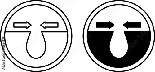 Labels Tighten Pores. Black and White Vector Icons. Sticker For Cosmetics Packaging. Skin Care Concept