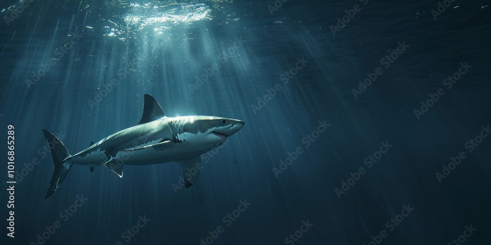Fototapeta premium swimming freely with sharks in the ocean