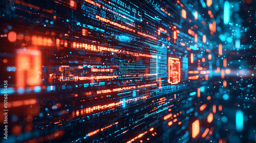 Futuristic data encryption visualized with glowing firewalls and advanced technology protecting digital networks Futuristic data encryption visualized with glowing firewalls and advanced technology protecting digital networks