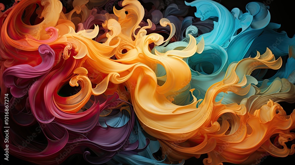 Vibrant swirls of abstract colors in motion Vibrant swirls of abstract colors in motion