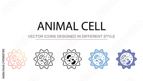 Animal Cell icon design with white background stock illustration