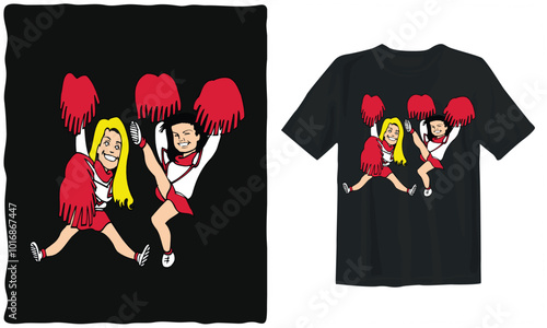 Dancing Characters vector t-shirt design. girls dance t-shirt design. Dancing couples. Cartoon professional dancers characters, men and women in performing outfits.