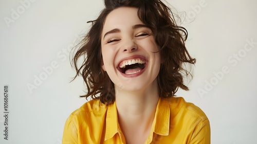 White beautiful woman smiling