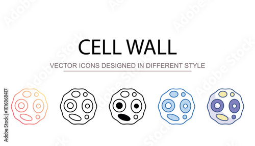Cell Wall icon design with white background stock illustration