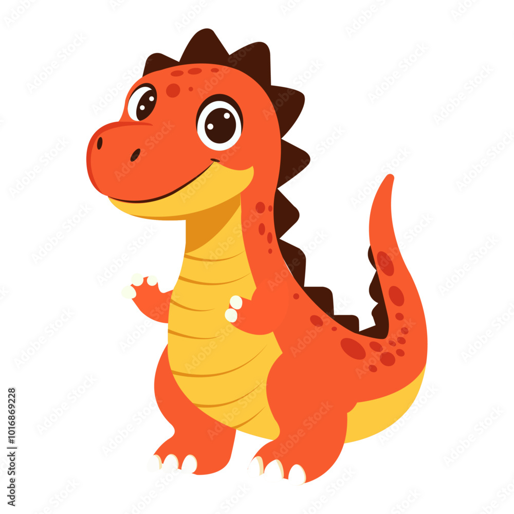 Obraz premium Dinosaur illustration in cartoon style