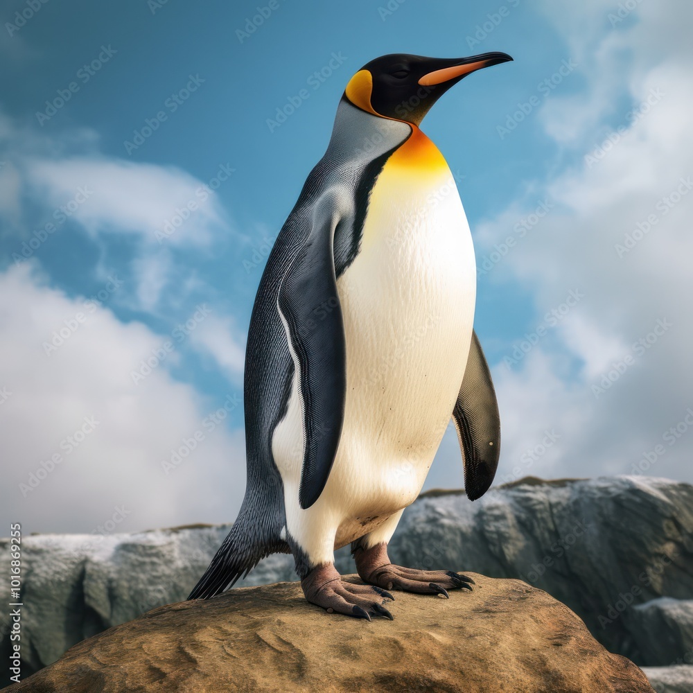 Fototapeta premium King Penguin on a Rocky Outcrop