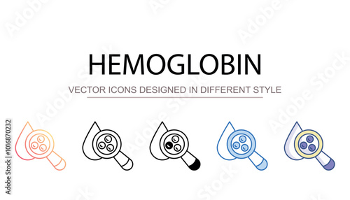 Hemoglobin icon design with white background stock illustration