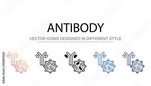 Antibody icon design with white background stock illustration