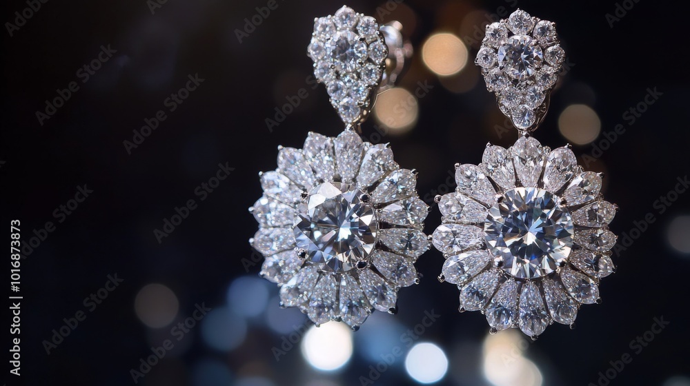 Elegant Diamond Earrings with Sparkling Design Elegant Diamond Earrings with Sparkling Design