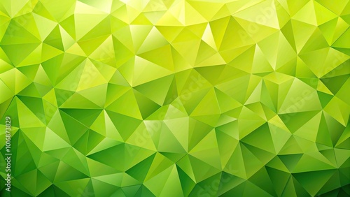 Abstract geometric background with green, lime, and poly colors in tilted angle