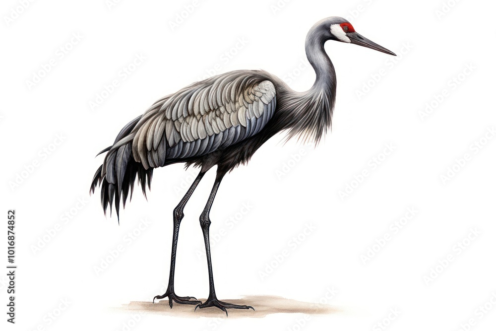 Crane drawing animal bird. Crane drawing animal bird.