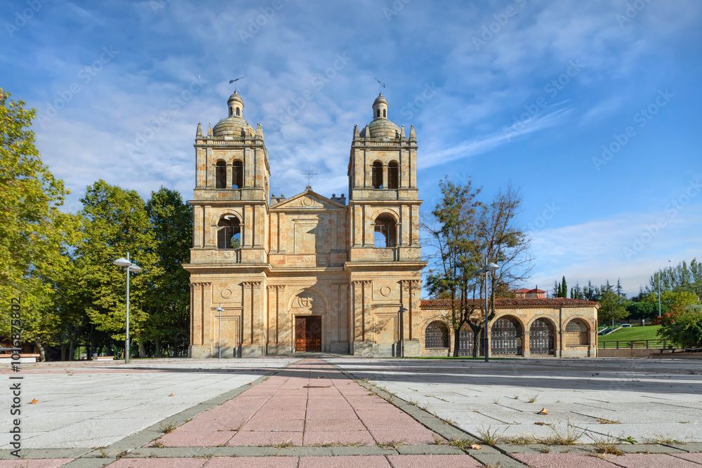 View of New Arrabal Church (Iglesia Nueva del Arrabal) built in 1952 in Salamanca, Spain